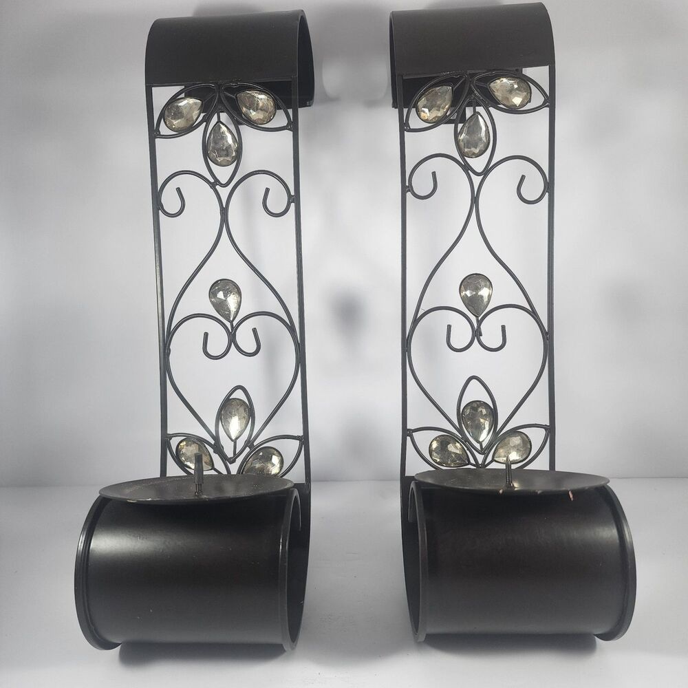 Lotus Gem Scroll wall Scones with candle holder. 15inch